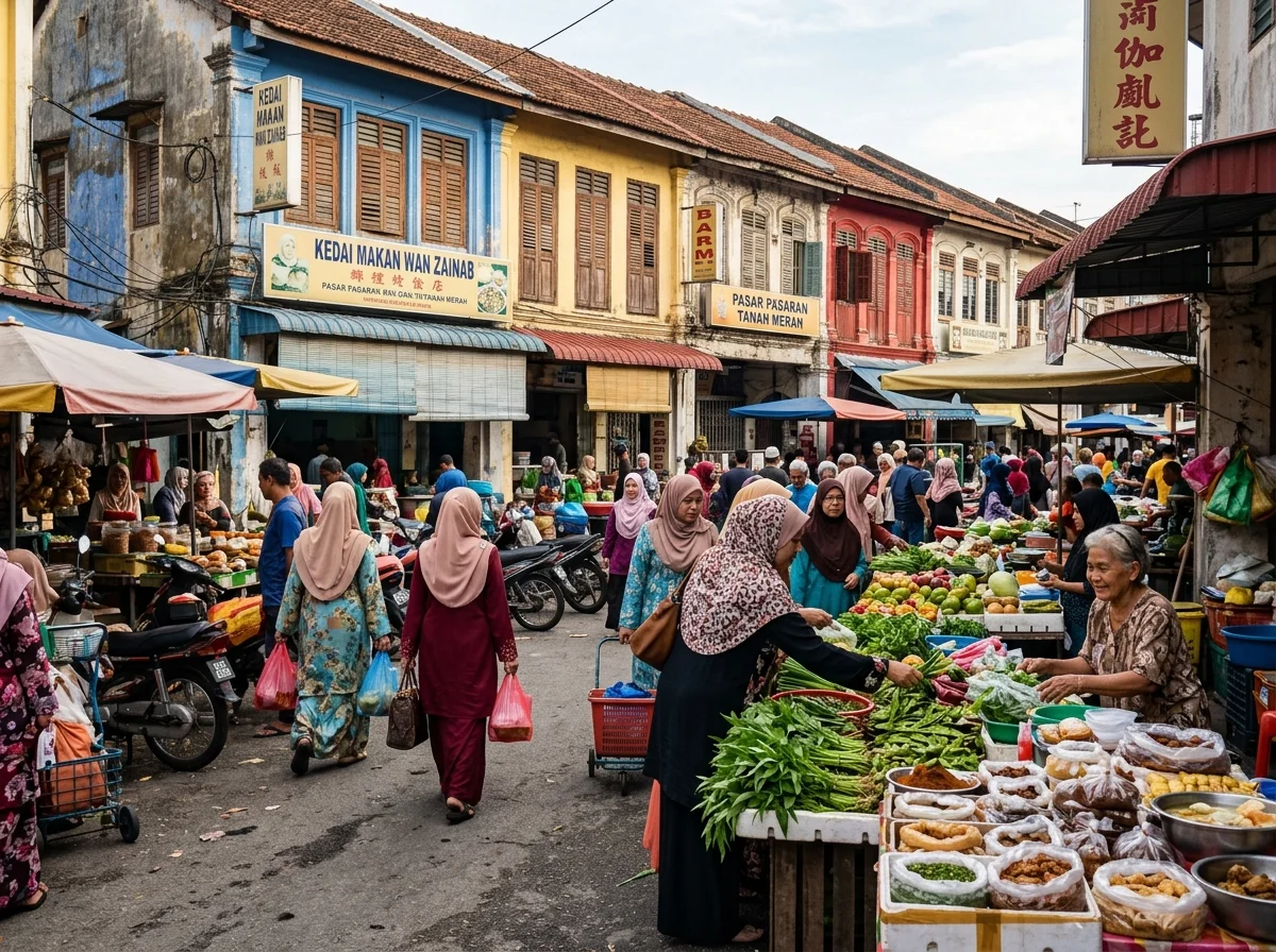 Suasana pekan dan pasar Tanah Merah percuma