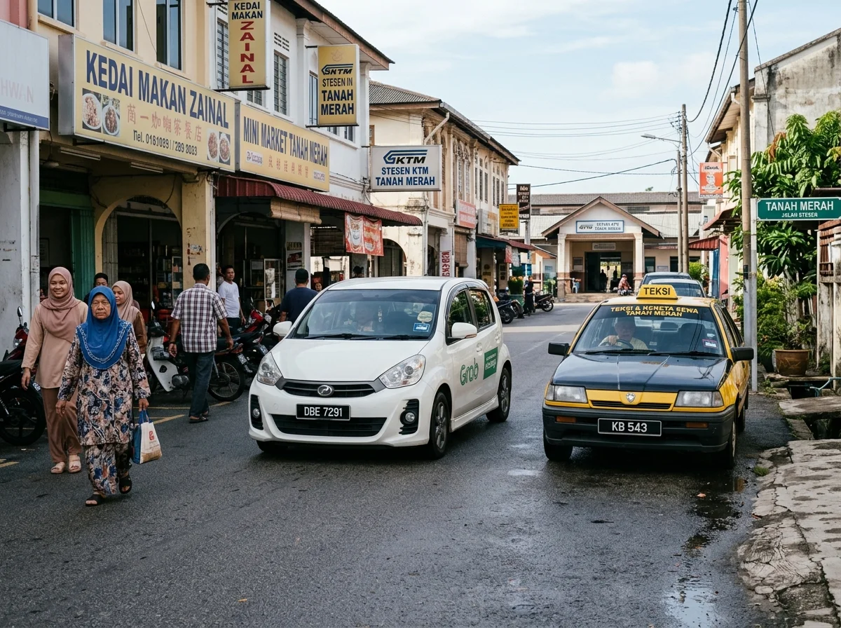 Teksi dan e-hailing di pekan Tanah Merah