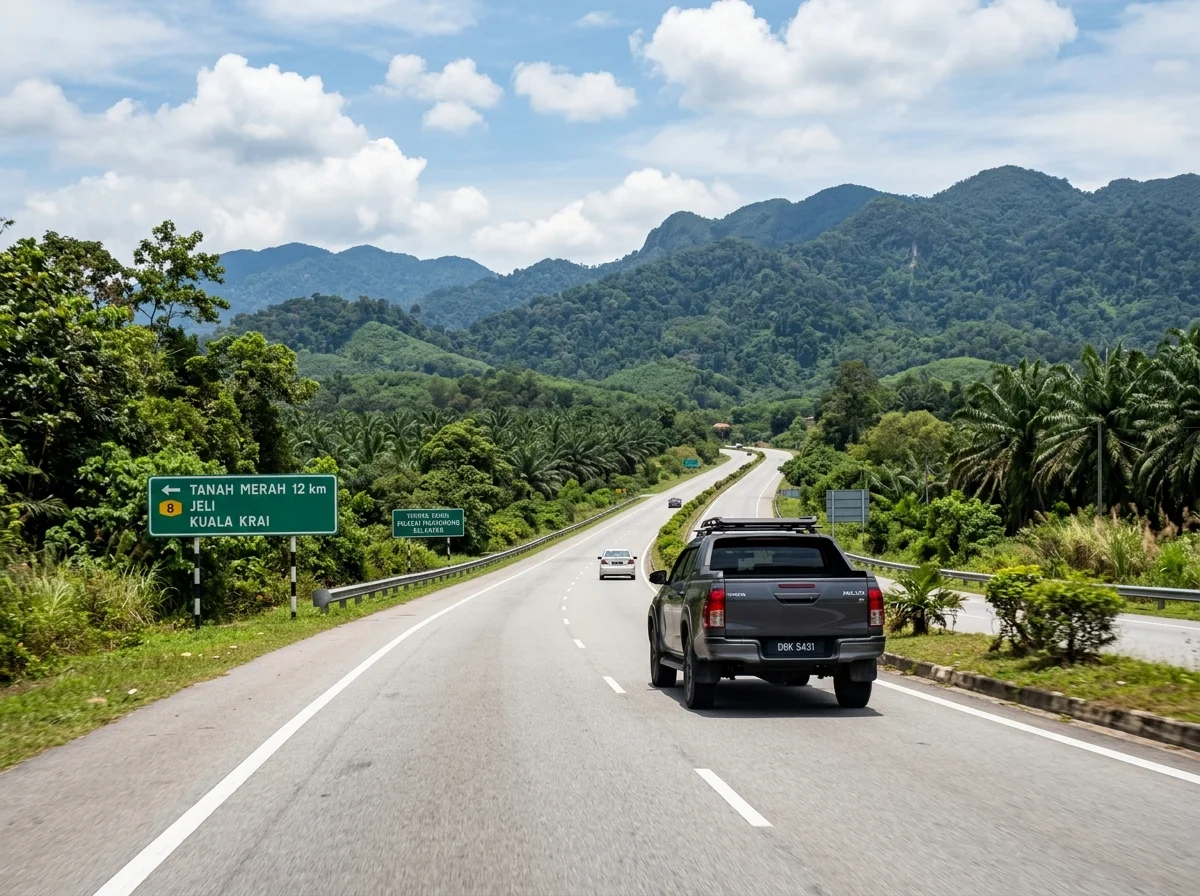 Memandu ke Tanah Merah melalui laluan pedalaman Kelantan