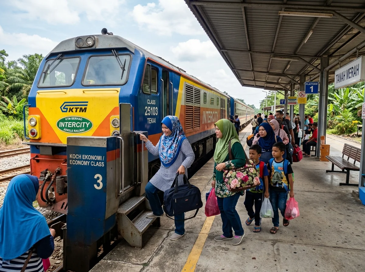 Keretapi KTM di stesen simpang Tanah Merah