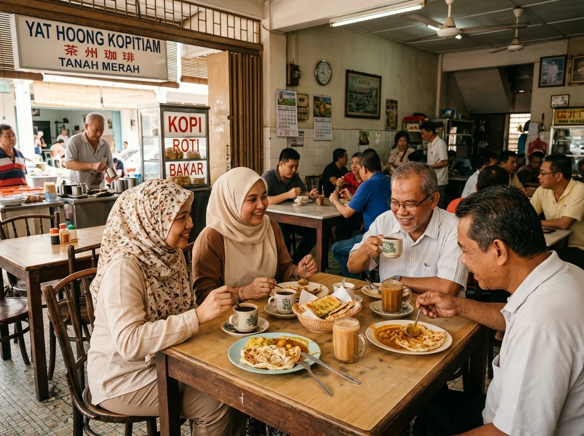Kedai kopi tempatan di pekan Tanah Merah