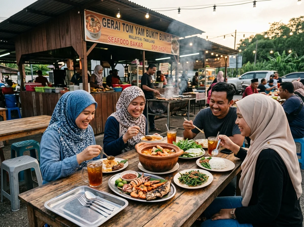 Hidangan ala-Thai berhampiran sempadan Bukit Bunga