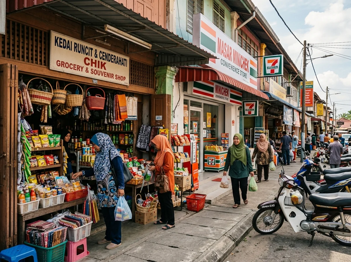 Kedai sekitar pekan Tanah Merah untuk keperluan harian