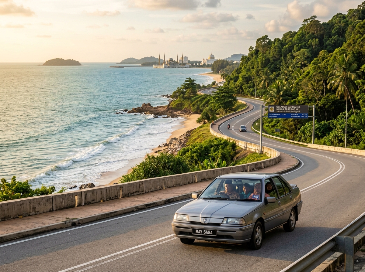 Perjalanan kereta ke Kuala Terengganu melalui East Coast Expressway