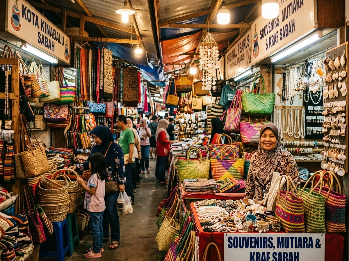 Pasar Filipina dengan barangan kraftangan