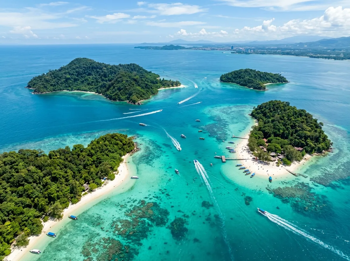 Pulau-pulau Taman Tunku Abdul Rahman dari udara